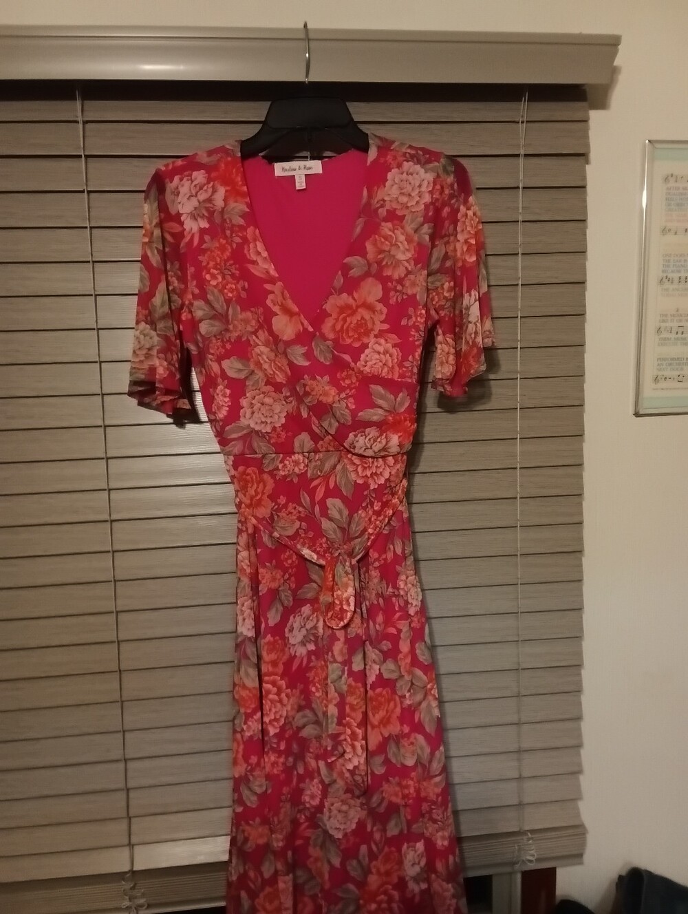ModCloth Hot Pink and Coral Floral Wrap Dress